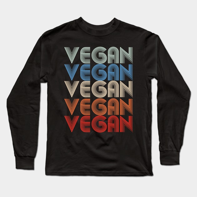 Vegan Retro Long Sleeve T-Shirt by MZeeDesigns